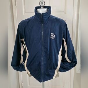 Majestic Vintage San Diego Padres Jacket Men's SZ Medium Blue official Baseball